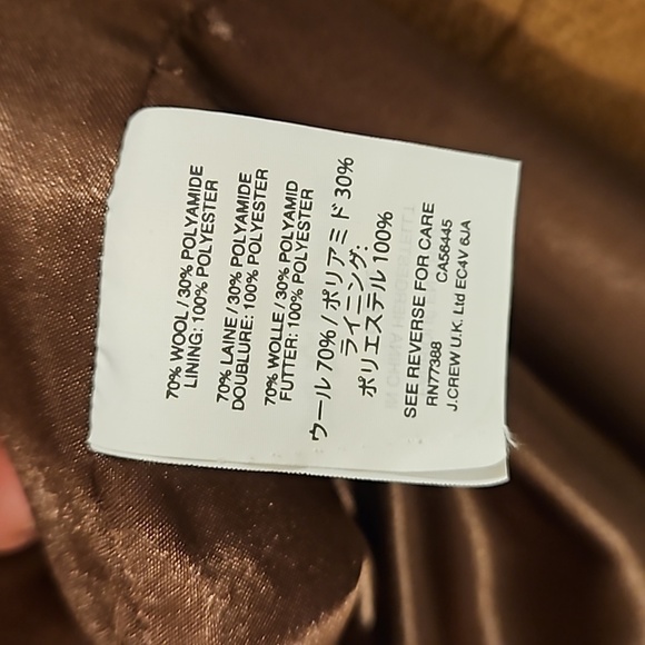 💕J. CREW💕 Cocoon Coat in Italian Stadium-Cloth Wool Blend ~ Heather Acorn 10 - Picture 15 of 16